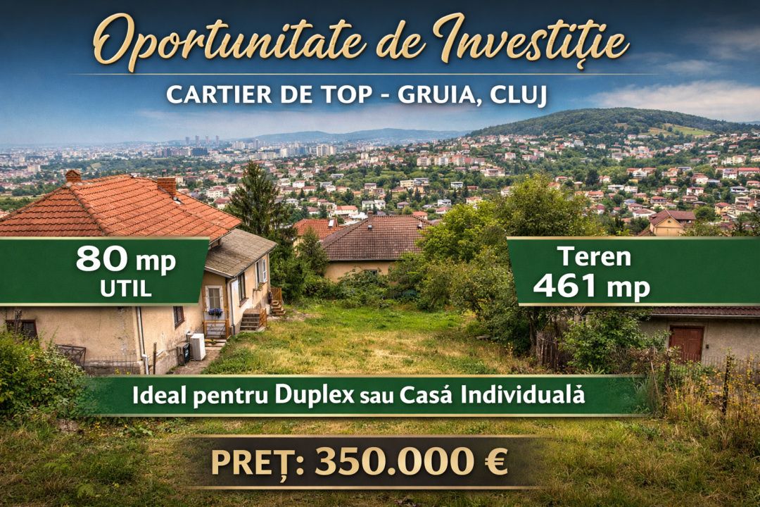 Casă demolabilă, teren 461 mp, Intersecția 7 străzi, zona Gruia – fotografia 1 din 5