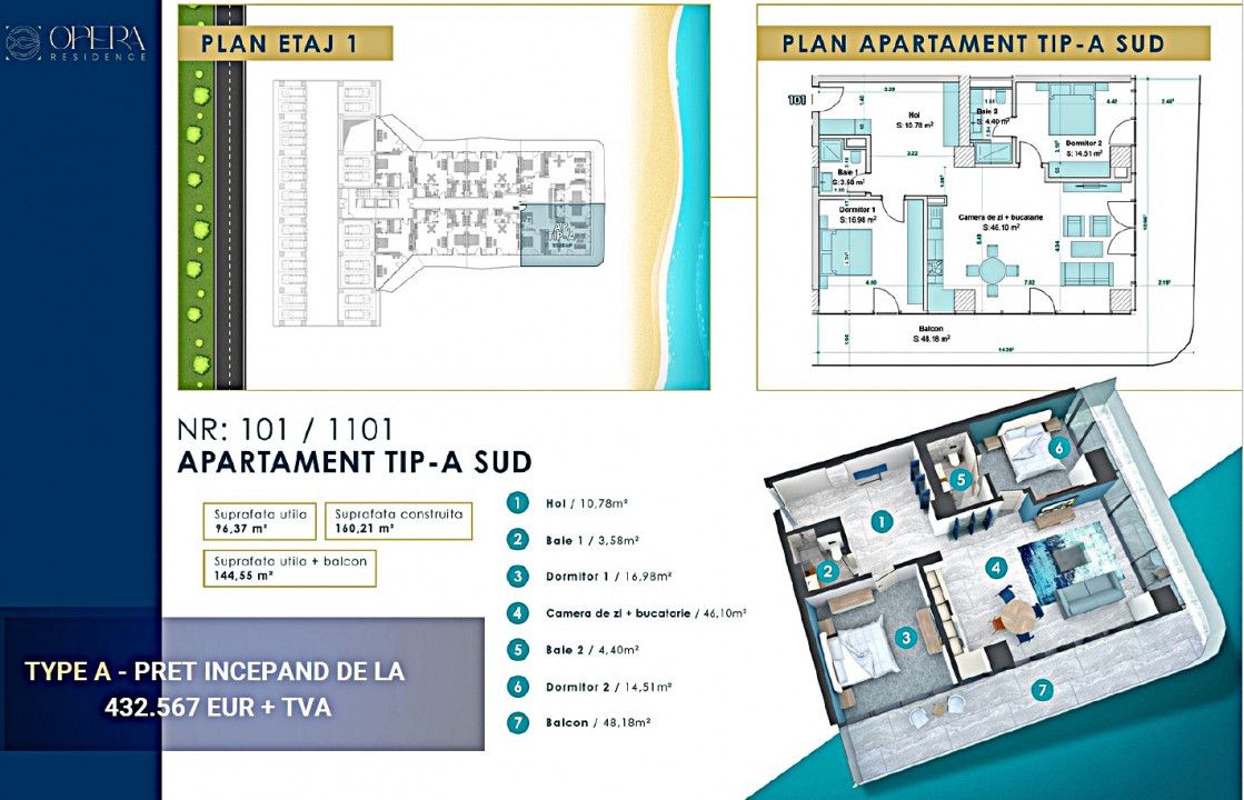 Apartamente de lux cu 3 camere, pe plaja ⛱ in Mamaia Nord – fotografia 51 din 52