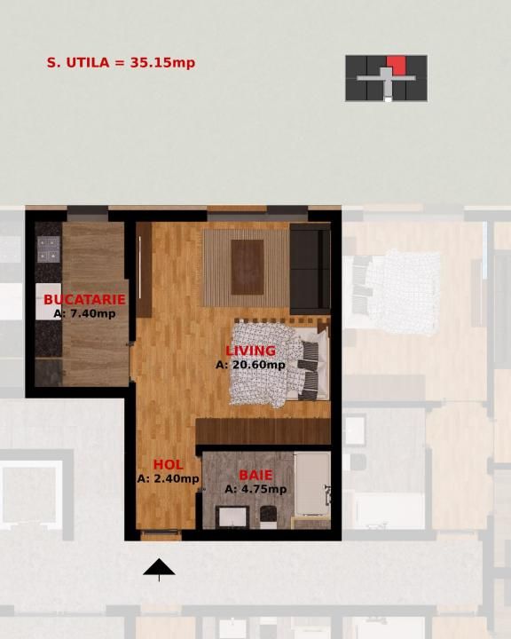 Garsoniera de vanzare | Pantelimon | TVA Inclus  | 0% Comision | – fotografia 4 din 7