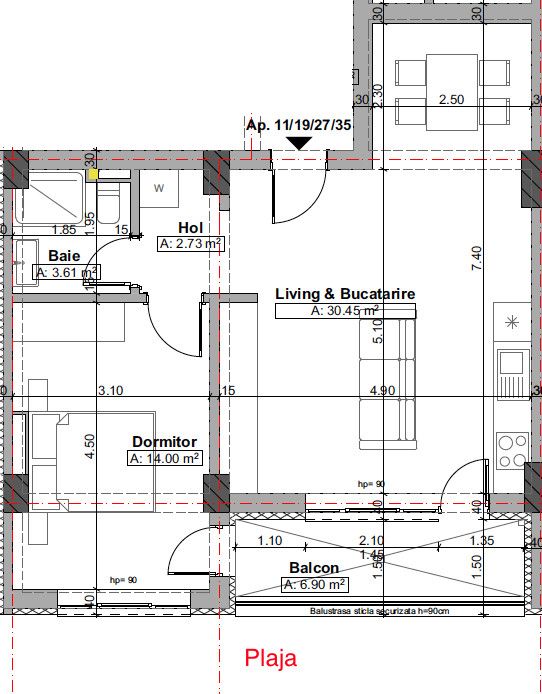 Premium 2 camere luminos si cu vedere la MARE, zona Infinity Beach – fotografia 6 din 13