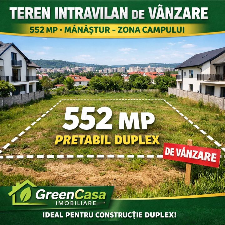 Teren intravilan de vânzare, 552 mp, Mănăștur, zona Campului – fotografia 1 din 1