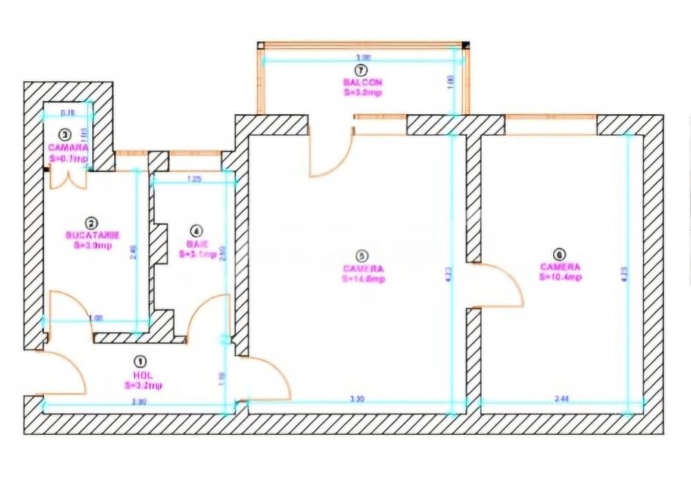 Apartament 2 camere de vanzare cu balcon in zona Ciresica din Sibiu – fotografia 8 din 12