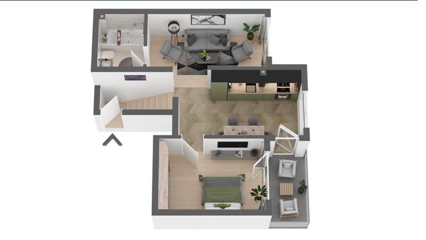 Apart. cu 2 camere, 45 mp., Apahida, 73290 EUR – fotografia 3 din 12