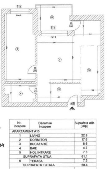 2 Camere de inchiriat | Tunari | Parcare inclusa | Centrala proprie – fotografia 4 din 7