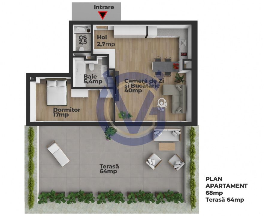 Atat de spatios! 68mp+TERASA 64 mp ca de Penthouse-Prima inchiriere-COMISION 0% – fotografia 29 din 29