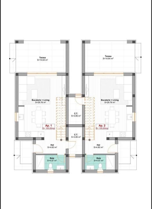 Duplex despartit prin CT | 4 camere | Drumul Boilor | Finisaje la alegere – fotografia 6 din 16
