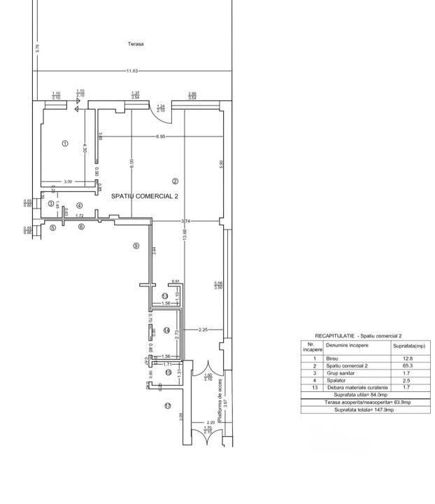 Spatiu comercial, 84 mp + terasa de 64 mp, Cartier 1 Mai, Zona Medicina Veche – fotografia 9 din 9