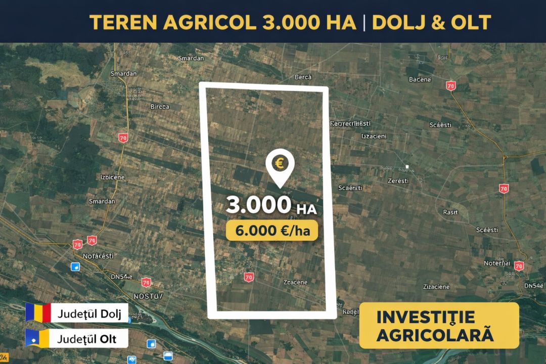 PORTOFOLIU AGRICOL PREMIUM 3.000 HA SUDUL ROMÂNIEI OPORTUNITATE INVESTIȚIONALĂ – fotografia 2 din 9