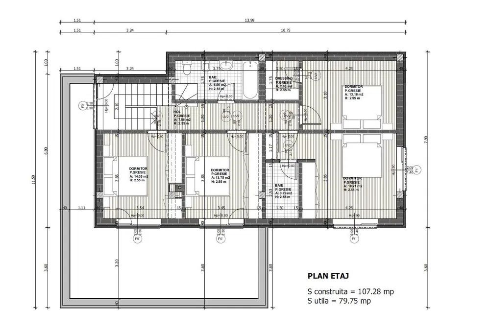 Teren de vânzare Feleacu, Cluj, 861 mp, Proiect aprobat, View panoramic – fotografia 5 din 5