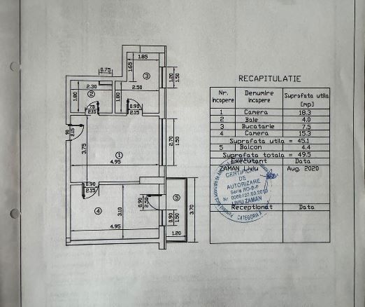 2 camere, complet mobilat, bloc 2020 – Păcii – fotografia 9 din 9