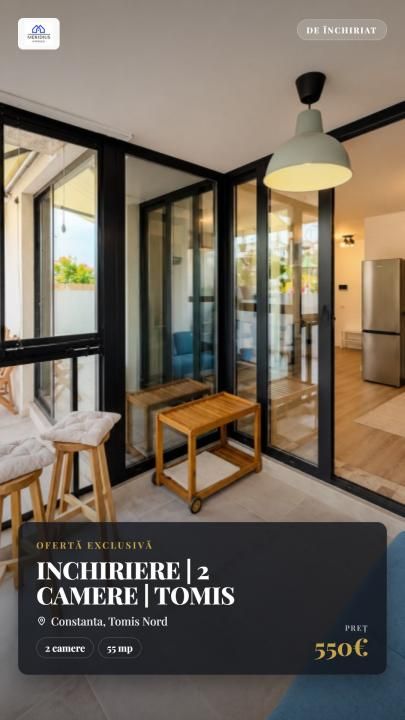 INCHIRIERE | 2 CAMERE | TOMIS PARK RESIDENCE | TERASĂ | PARCARE SUBTERANA – fotografia 1 din 14