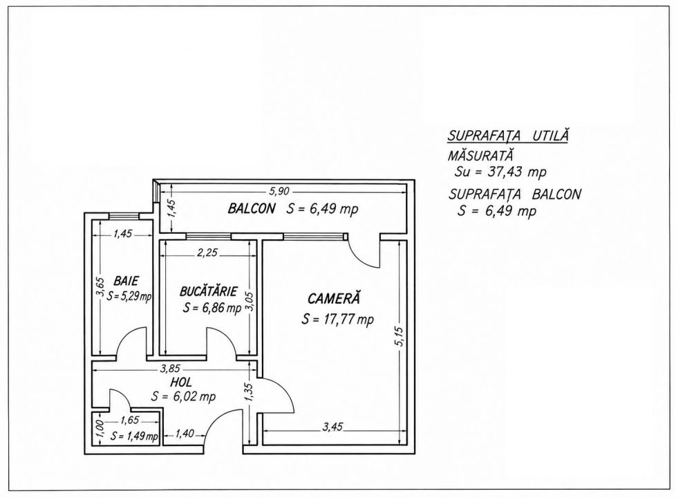Km 4-5, Garsoniera decomandata  44 mp – Gaze, ANAF, comision 0% – fotografia 5 din 11