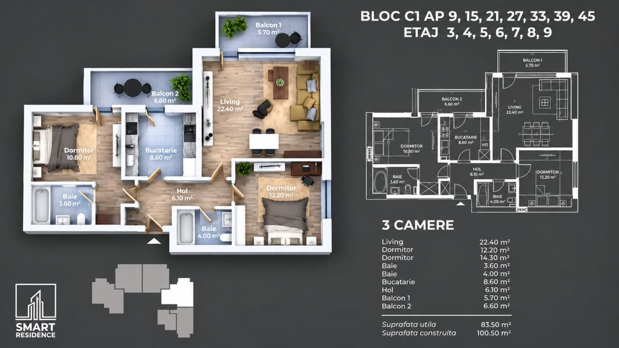 3 Camere Premium | 100,5mp | Bloc 2023 | 5 Min Metrou | Berceni – fotografia 18 din 18