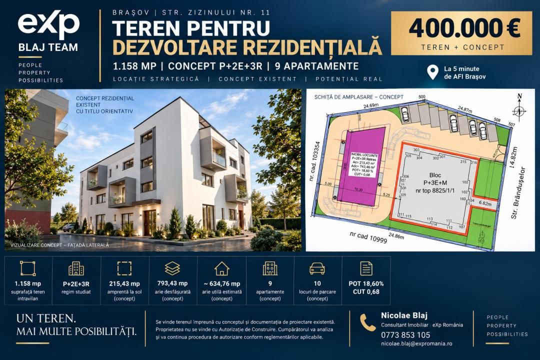 De vânzare teren de 1.158 mp + concept rezidențial | Brândușelor - Toamnei – fotografia 1 din 10
