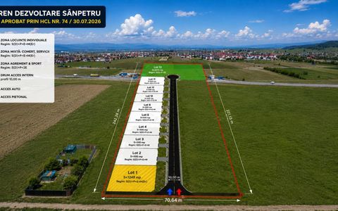 De vânzare teren investiție 4.399 mp Sânpetru | PUZ aprobat | Sport și agrement