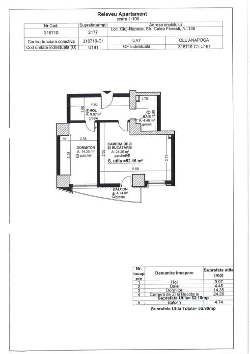 Apartament 2 camere, 52,16 mp, et. 21, West City Tower – fotografia 4 din 4