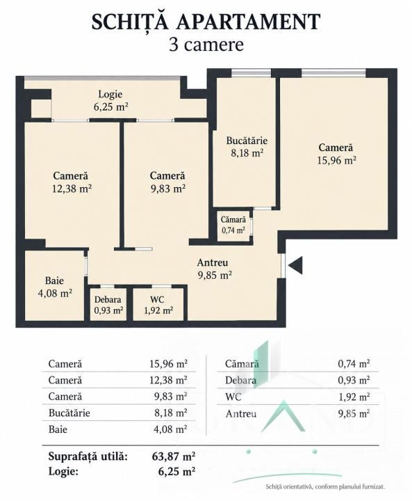 Ap 3 camere | 2 BAI | BALCON | Zona Manastur-Ion Mester – fotografia 14 din 16