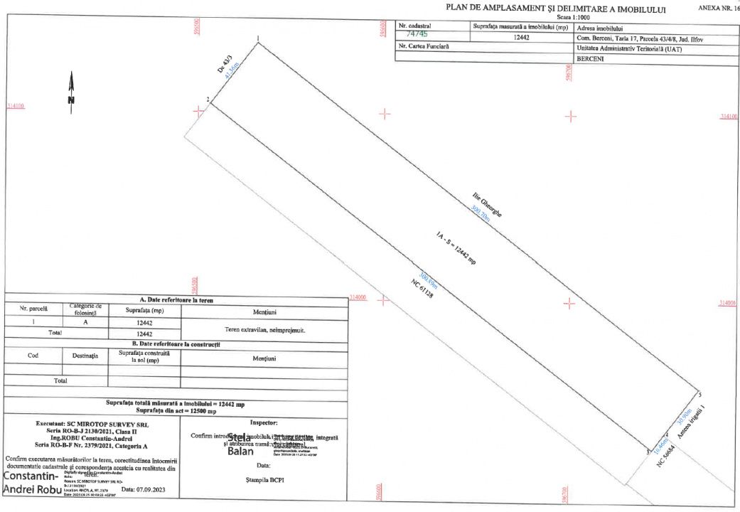Teren Investitional 1,24 ha Com Berceni | deschidere 42ml | #CG28 – fotografia 3 din 7