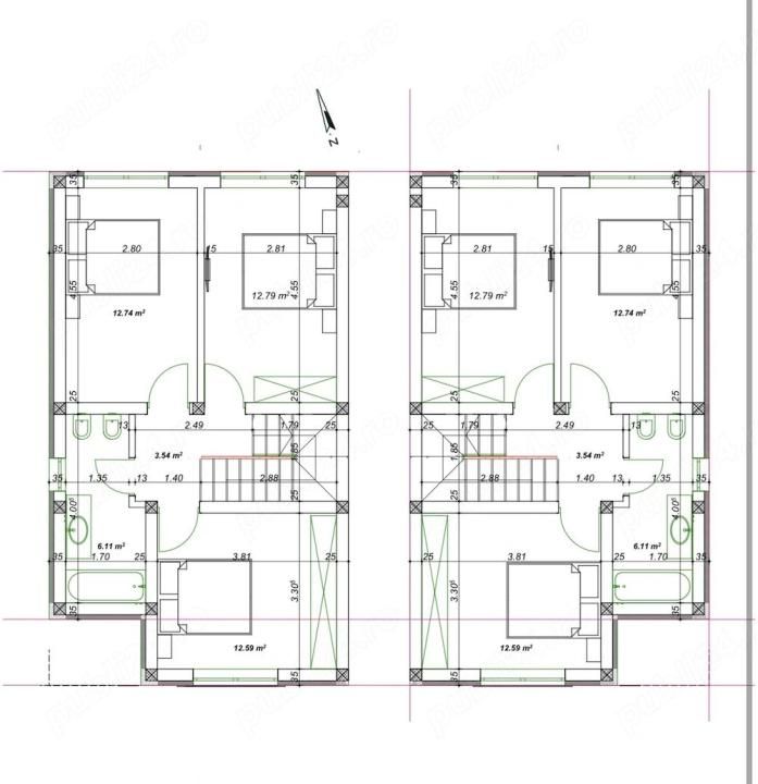 Duplex despartit prin camera tehnica | 4 camere | Toate utilitatile | – fotografia 18 din 18