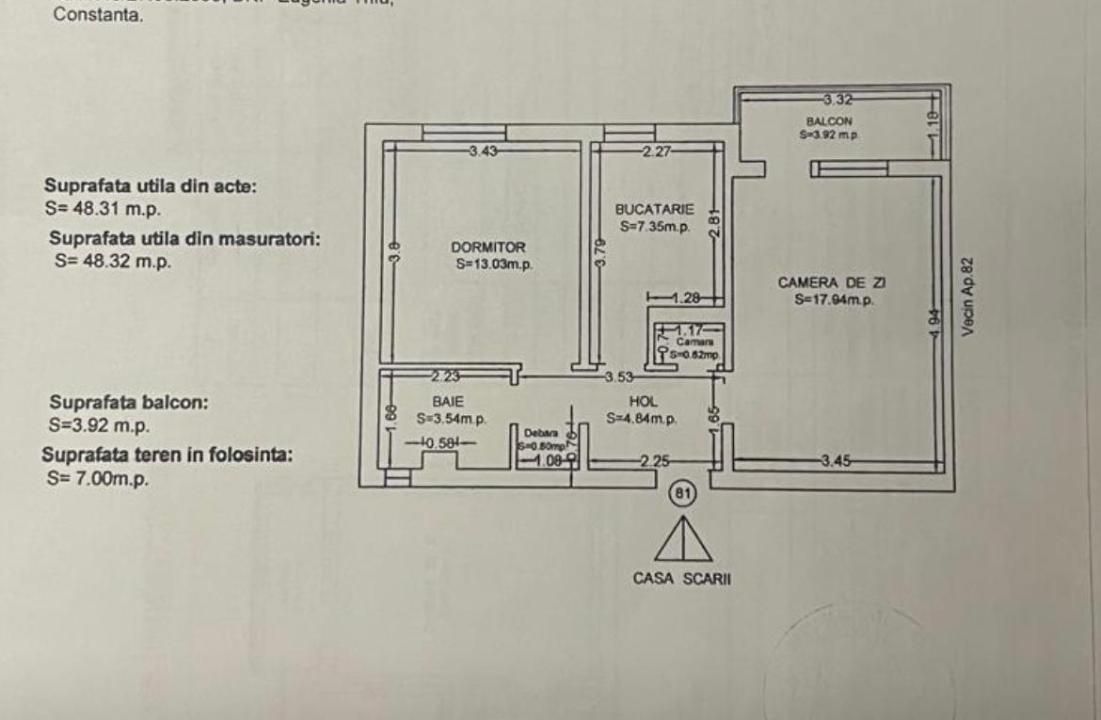 Apartament 2 camere 53 mp utili |Tomis Nord-Zona Rovere Stradal| – fotografia 4 din 13