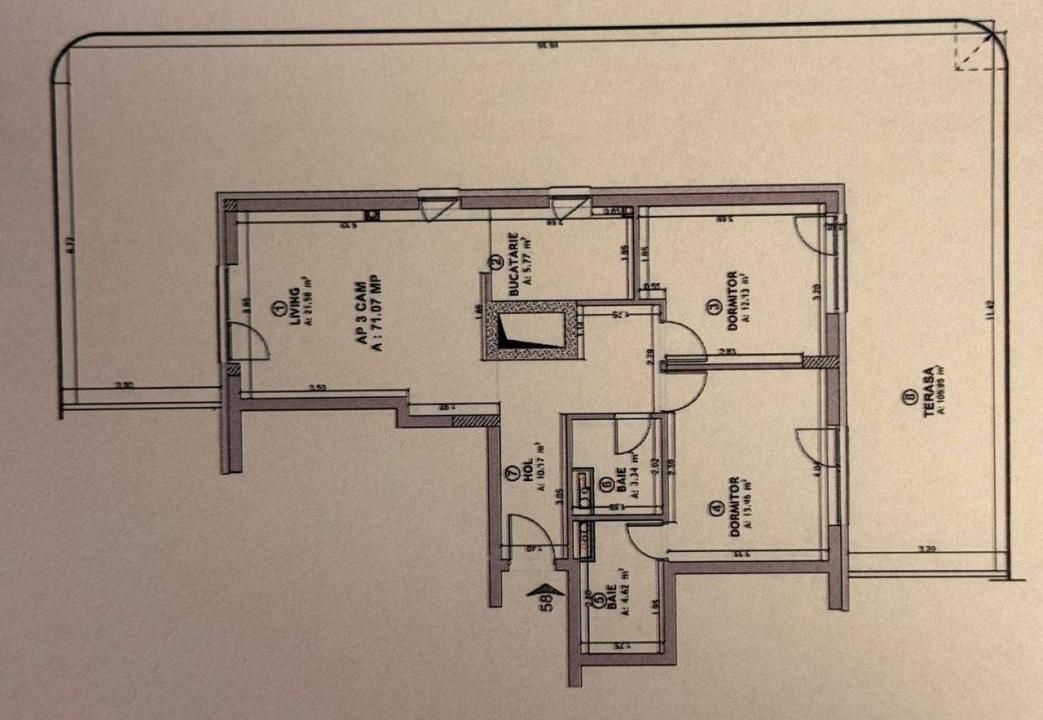 Apartament tip penthouse | 3 camere | 2 băi | terasă 106mp | Eroilor – fotografia 7 din 7