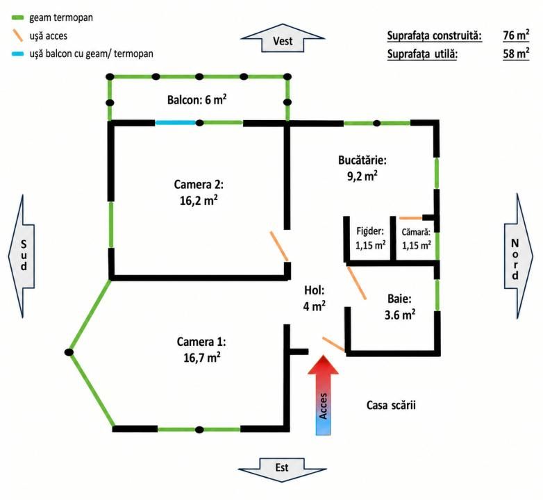 Apartament in vila | 2 camere | Decomandat | Parcare | Curte | Bulgaria/Ira – fotografia 1 din 14