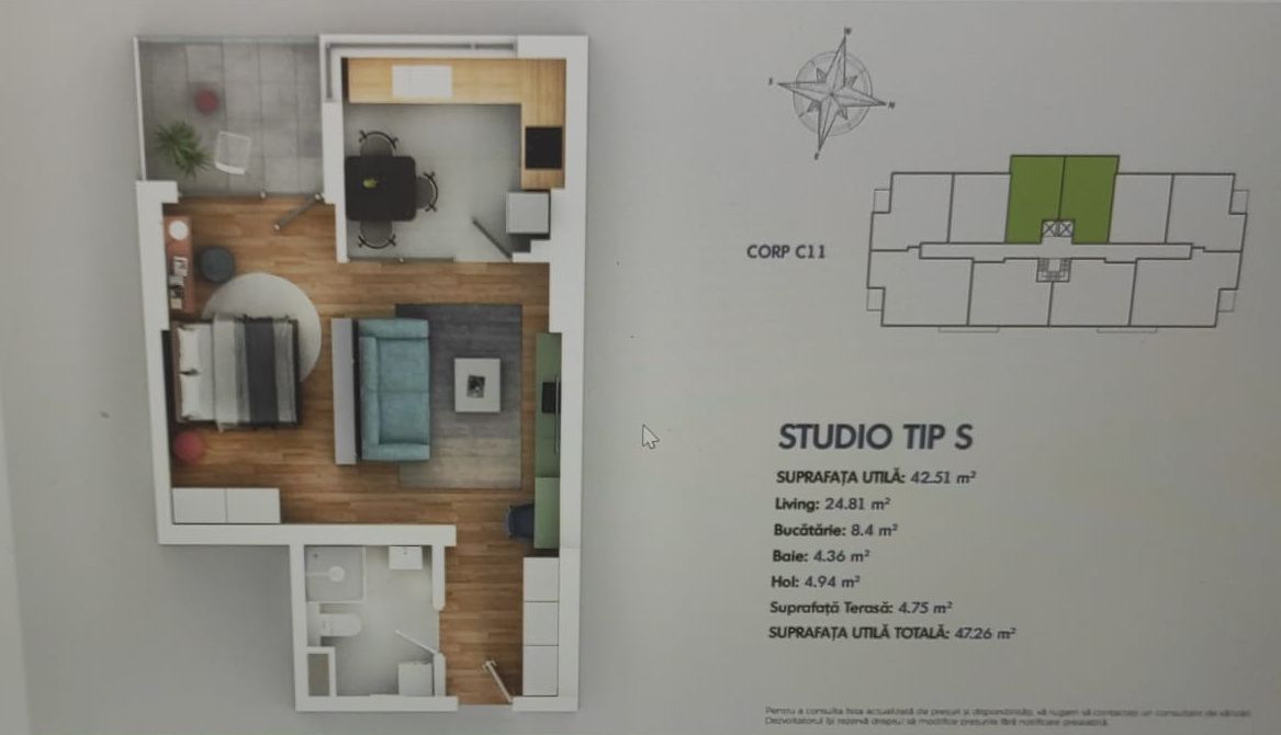 Studio bloc nou Plaza Mall Granvia Park Lujerului Bv Timisoara Centrala – fotografia 18 din 18