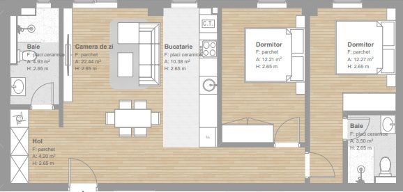 Apartamente finisate 3 camere, Floresti – fotografia 2 din 8
