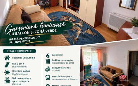 Garsoniera de Vanzare | 24 MP | Etaj 2 | Orientare Sudica | Marasti