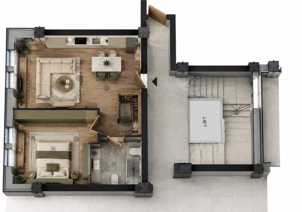 Apartament nou, tip studio, 46.40mp, cartier 1 Mai – fotografia 2 din 8