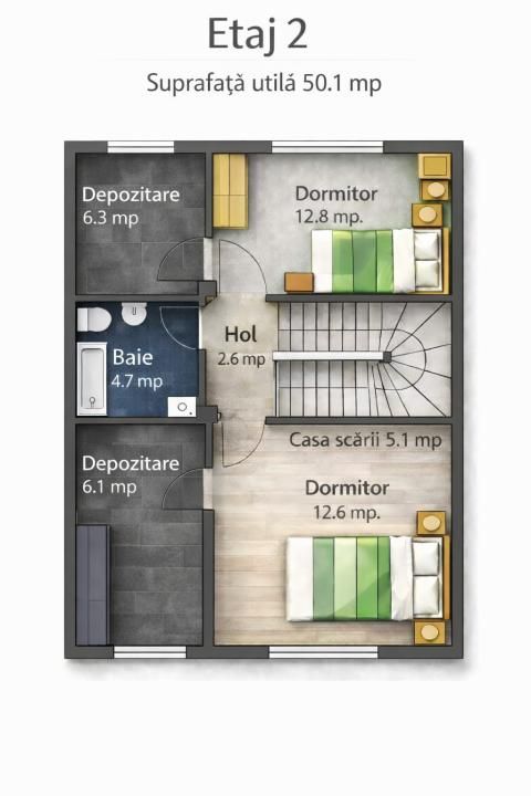 Vânzare vilă 5 camere direct dezvoltator P+2 + 3 terasă Tva inclus !!! – fotografia 17 din 21