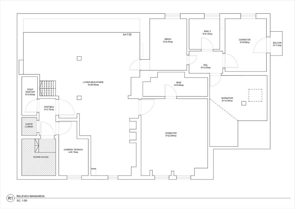 Apartament tip loft | 6 camere 125MP | Floreasca | Boxa | – fotografia 10 din 11
