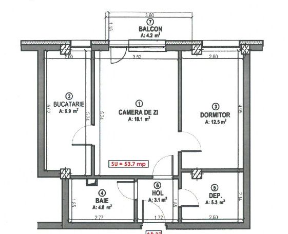Apartament 2 camere | 54mp | balcon | Terra, Floresti – fotografia 7 din 7