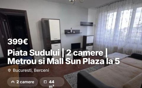 Piata Sudului | 2 camere | Metrou si Mall Sun Plaza la 5 Minute