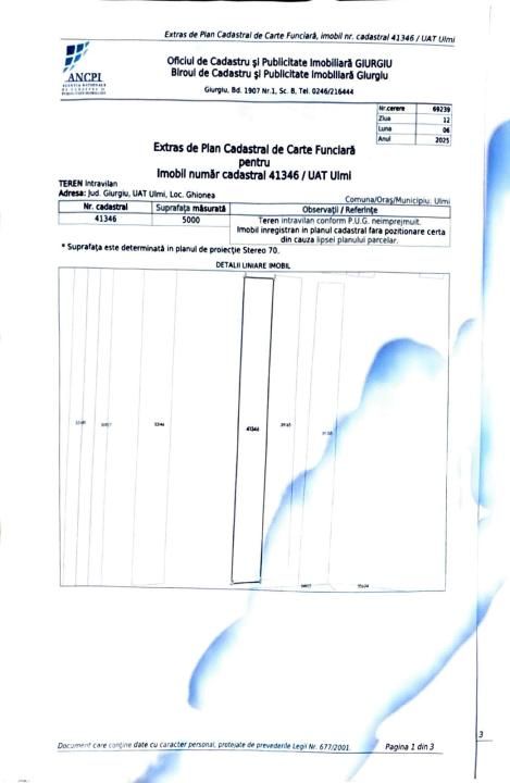 🚨 OPORTUNITATE| Teren intravilan 5.000 mp | Ghionea – Ulmi – Giurgiu |dubla D – fotografia 2 din 6