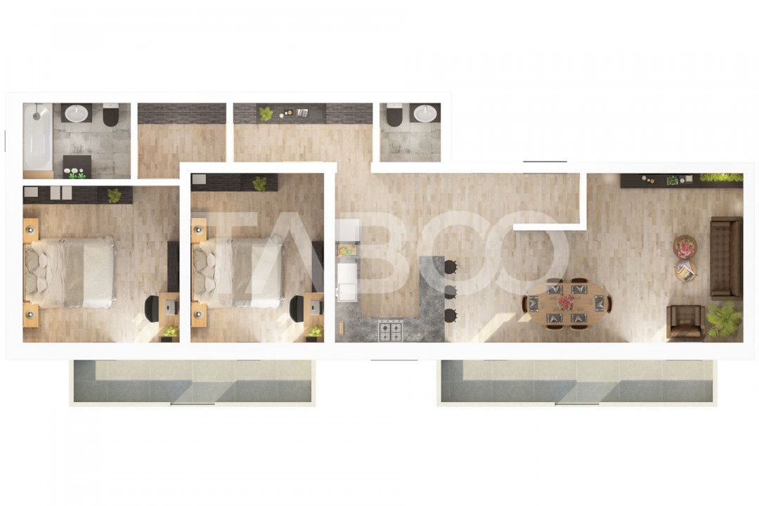 Apartament 78 mpu 2 balcoane 3 camere decomandate 2 bai COMISION 0 – fotografia 3 din 17