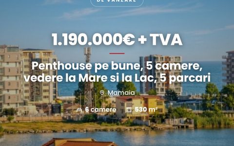 Penthouse pe bune, 5 camere, vedere la Mare si la Lac, 5 parcari subterane