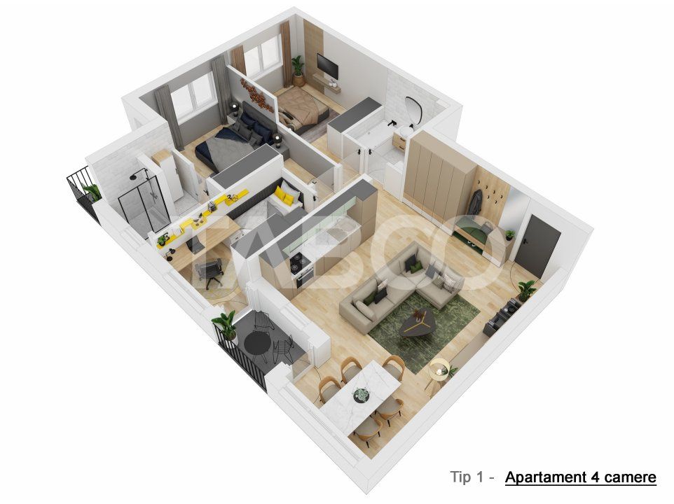 COMISION 0% Apartament 4 camere 81 mp LOC PARCARE zona Doamna Stanca – fotografia 2 din 7