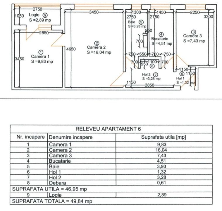 Apartament cu 3 camere, 47 mp utili, etaj 1 - zona Girocului – fotografia 10 din 10