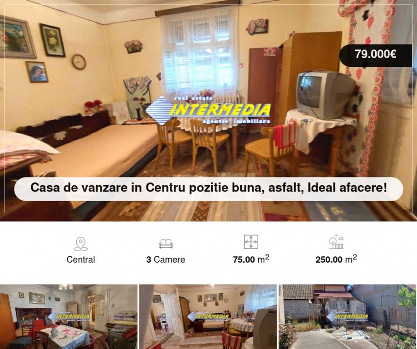 Casa de vanzare in Centru pozitie buna, asfalt, Ideal afacere! – fotografia 1 din 9