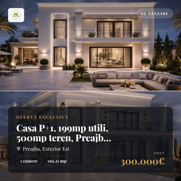Casa P+1, 199mp utili, 500mp teren, Preajba, zona Selgros – fotografia 1 din 14