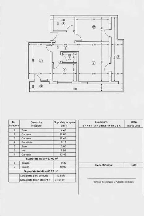 Apartament 3 camere | Terasa | Chitila | Metrou Jiului | Bloc 2018 | – fotografia 14 din 14
