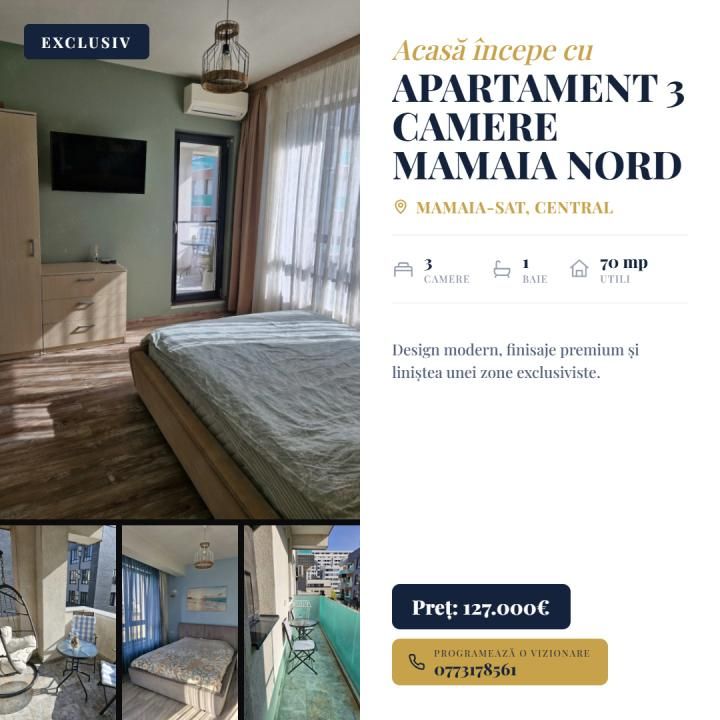 Apartament 3 camere Mamaia Nord – fotografia 1 din 15