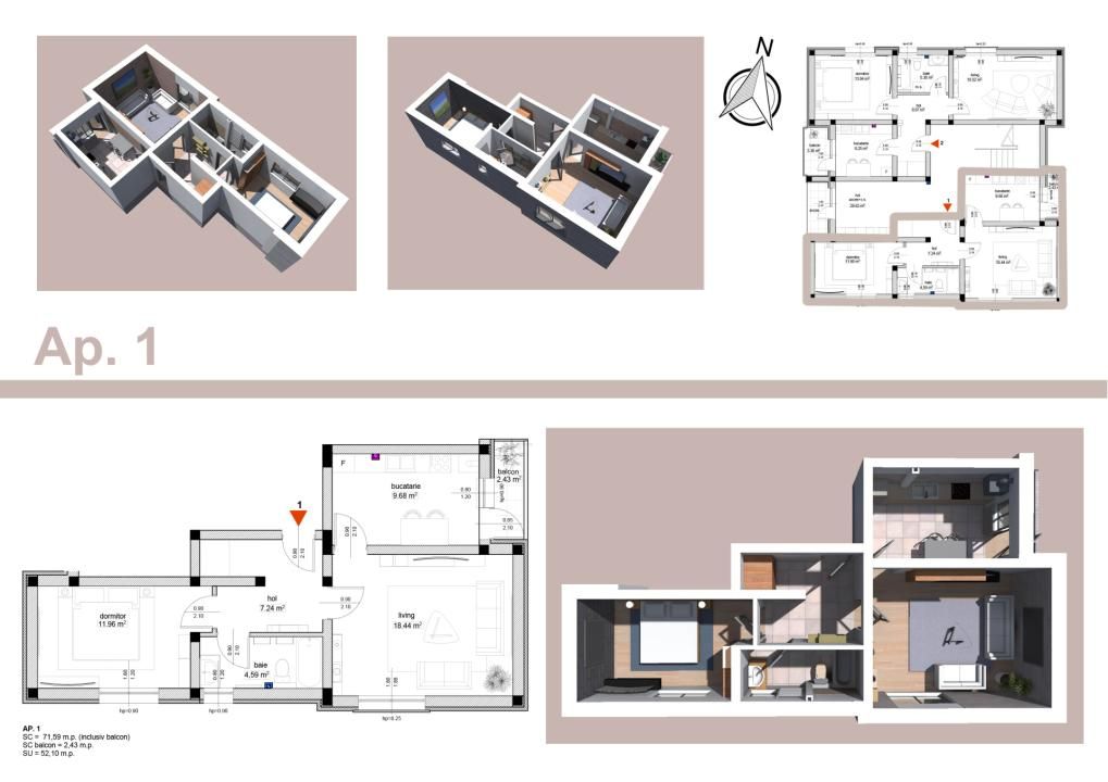 TVA inclus | Apartament 2 Camere Trivale | 57 mp | Bloc NOU – fotografia 39 din 43