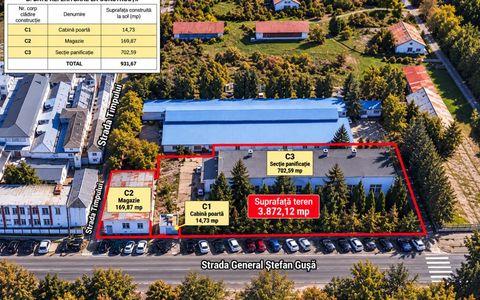 Proprietate de vânzare pentru investiție–teren 3874mp+construcții 989mp, Bacău