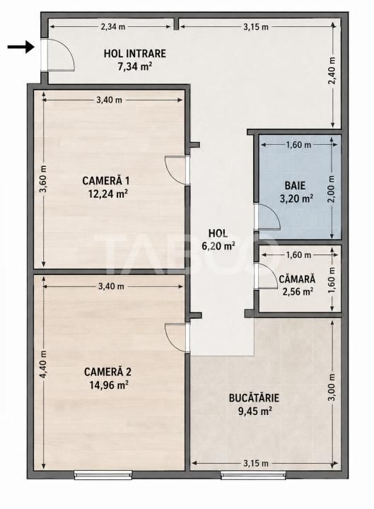 Casa cu 2 camere decomandate 335 mp teren in zona Parcul Tineretului – fotografia 5 din 14