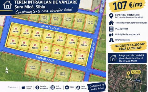 Teren intravilan de vânzare în Șura Mică, Sibiu - Parcele disponibile