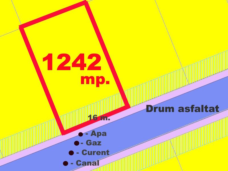 Teren Intravilan intrare Barabant 1242 mp. Imprejmuit Asfalt Utilitati Bransate – fotografia 3 din 14