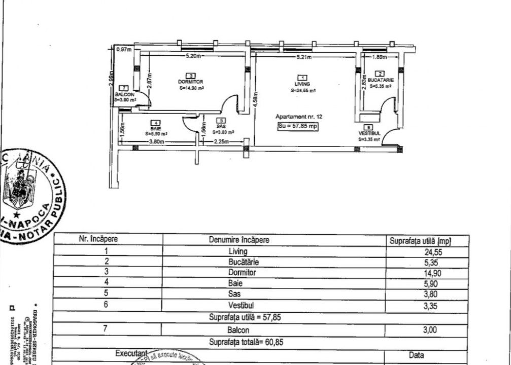 Apartament de vanzare 2 camere, 58mp + balcon, an 2025, central, strada Eroilor! – fotografia 9 din 9