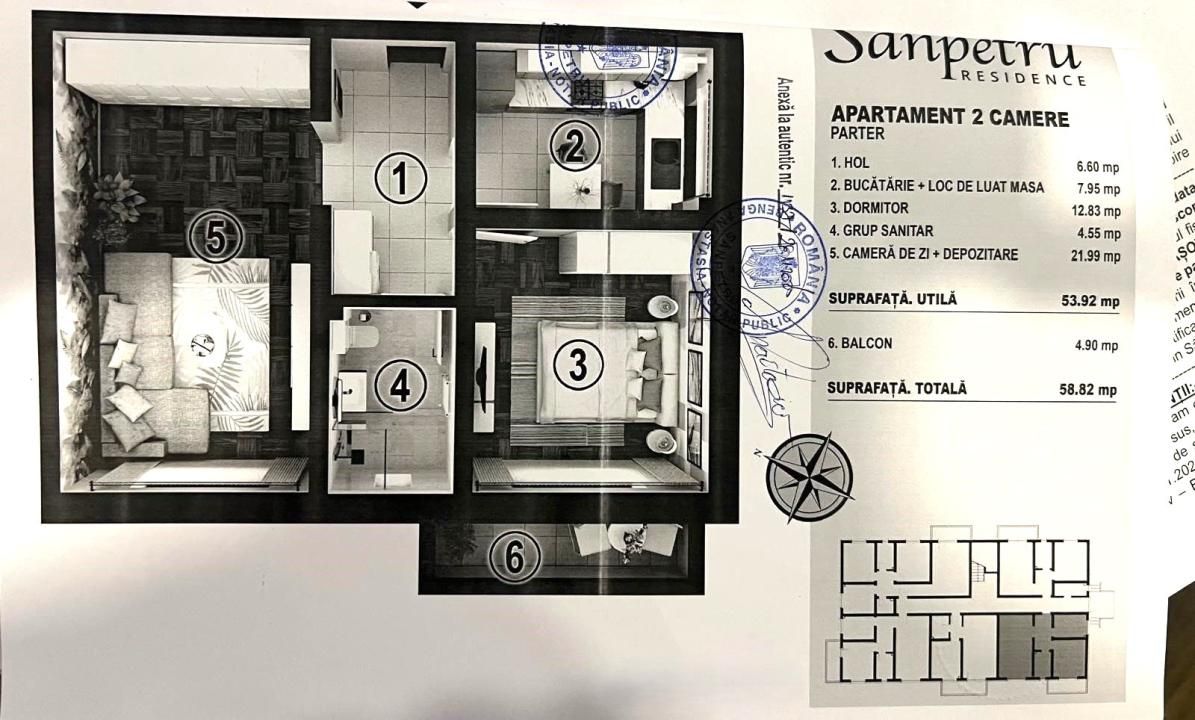 Apartament-2-Camere-Decomandat-54mp-Utili-Balcon-5mp-Parcare-Sanpetru-Residence – fotografia 11 din 11